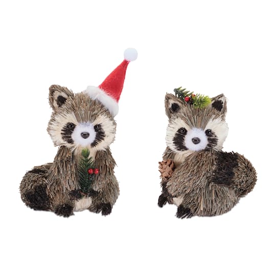 Melrose Holiday Raccoon Shelf Sitter Set